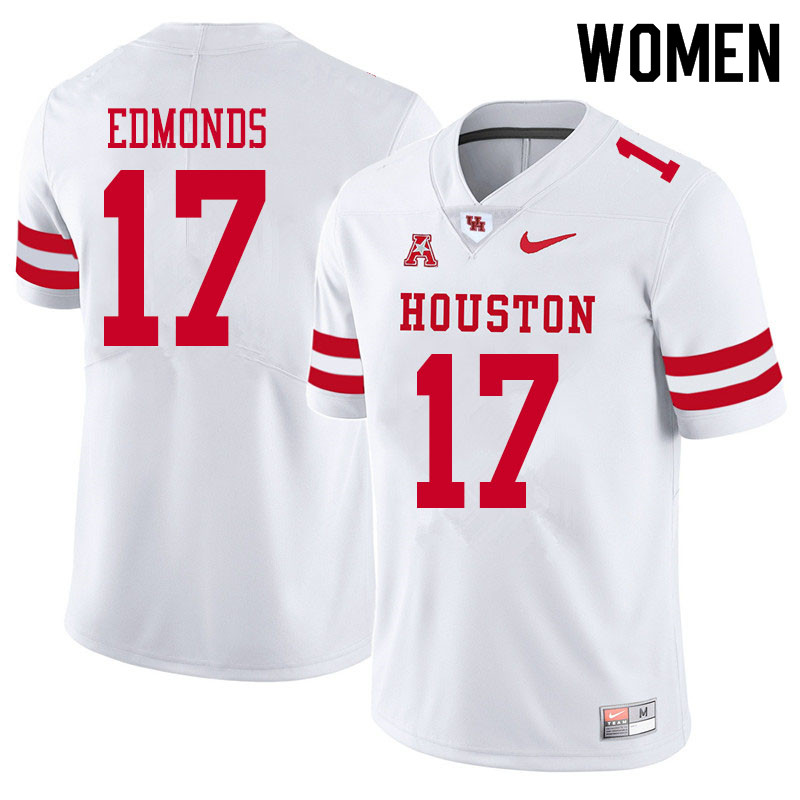 Women #17 Darius Edmonds Houston Cougars College Football Jerseys Sale-White